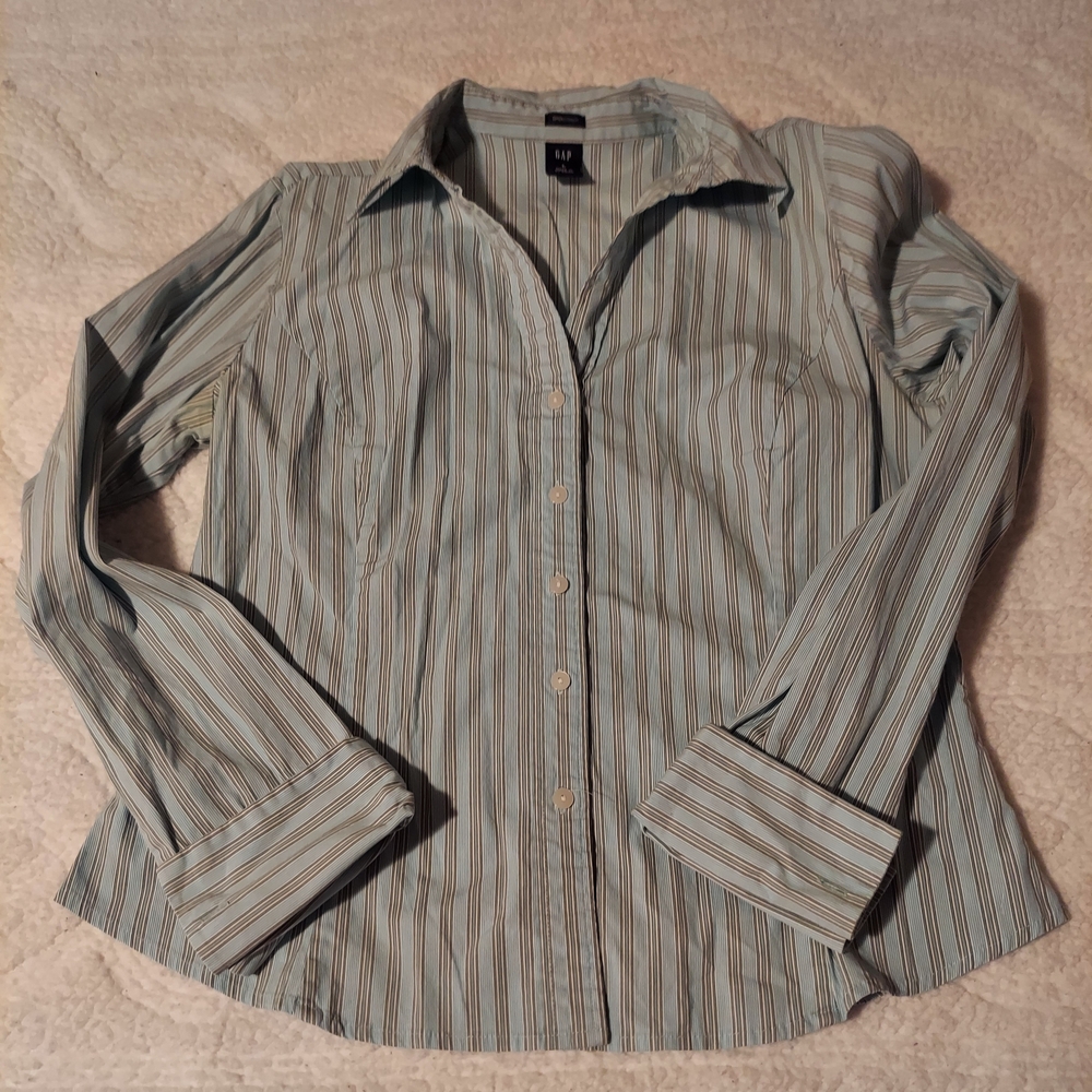 GAP Blue and White Striped Shirt